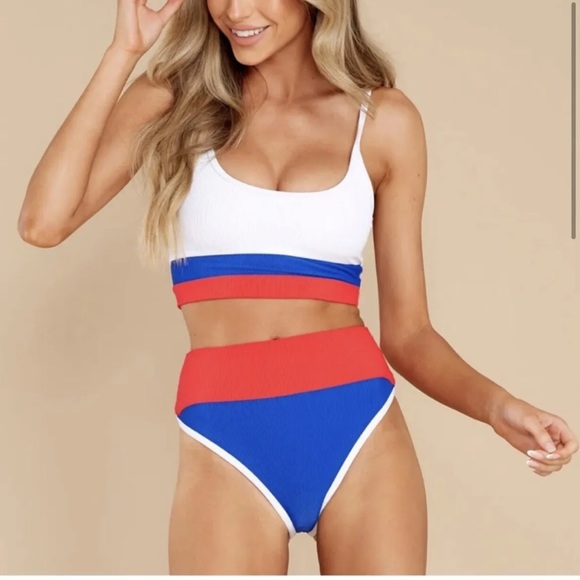 Beach Riot Other - Beach riot bikini red white blue NWT